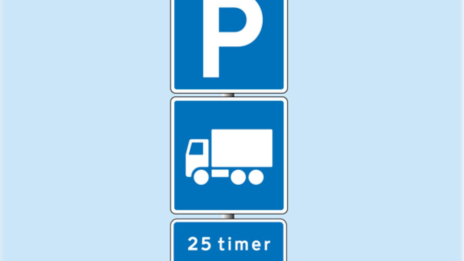 Tidsbegrænset parkering for lastbiler rastepladserne langs motorvejsnettet |